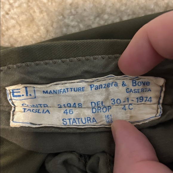 Vintage Italian Military Pants Padded Knee Button Fly 32x29 - Picture 6 of 6